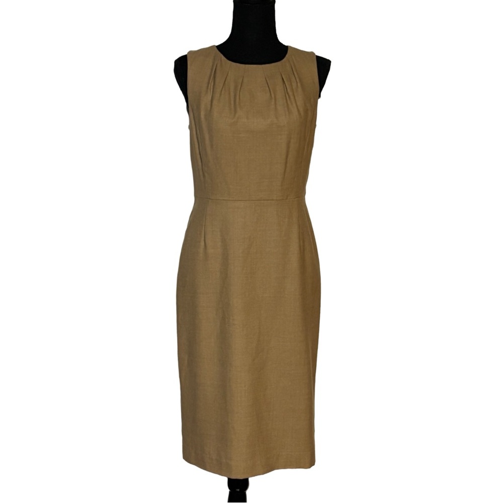✨ Banana Republic Stretch Wool Sheath Dress • Camel Tan • Size 4